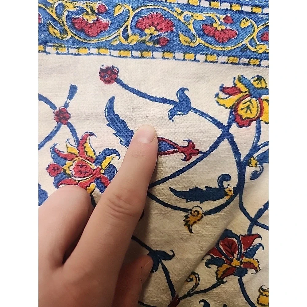Lot Of‎ 3 Vintage Blue Floral Cloth Napkins